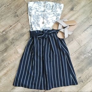 J. Crew Floral Print Strapless Top